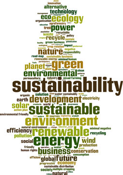 Sustainability word cloud concept. Vector illustration