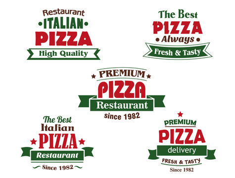 Italian pizza restaurant logo or banner designs