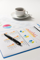 Pen and report paper, business conceptual