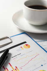 Pen and report paper, business conceptual