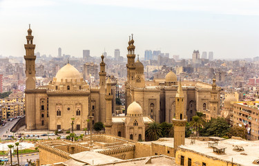 View of the Mosques of Sultan Hassan and Al-Rifai in Cairo - Egy