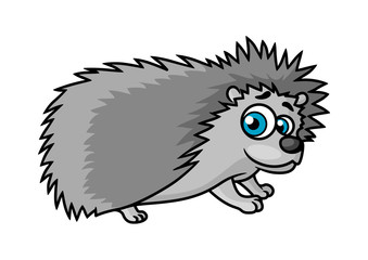 Gray smiling hedgehog character