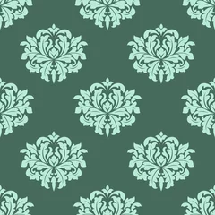 Gordijnen Abstract arabesk groen naadloos patroon © Vector Tradition