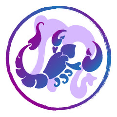 zodiac sign Scorpio , watercolor