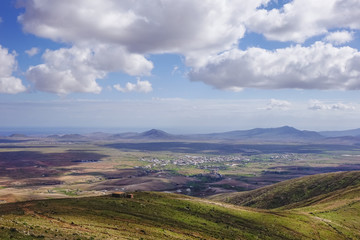 Naklejka premium View across the mountains Fuerteventura Canary islands