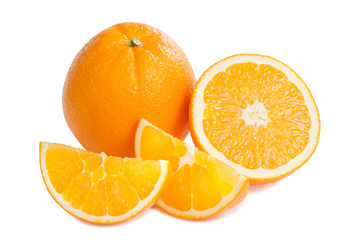 Ripe orange fruit and his segments