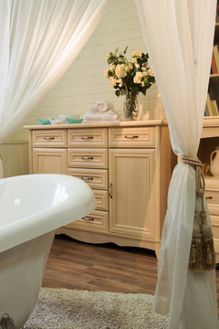 Interior images of bathroom in classic style