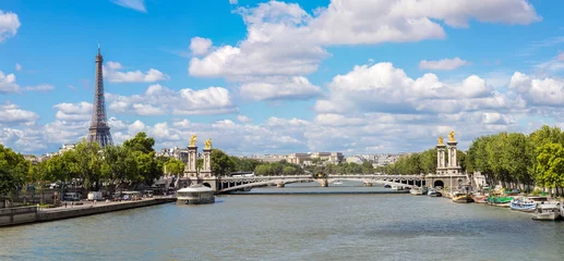 Photo sur Plexiglas Pont Alexandre III Tour Eiffel et pont Alexandre III