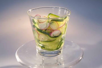 verrines courgettes radis rouge