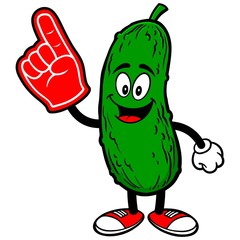 Pickle with Foam Finger