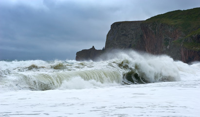 Strong storm on the coast.