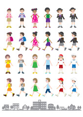 様々な人々のイラスト / 子供達