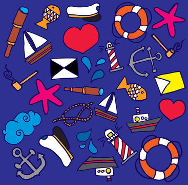 Cartoon navy icons