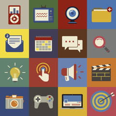 Social Media Funky Internet Symbols Icons Vector Concept