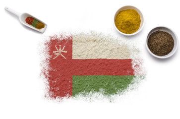 Spices forming the flag of Oman.(series)