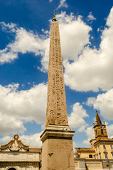 Fototapeta premium Obelisk in Piazza del Popolo, Rome