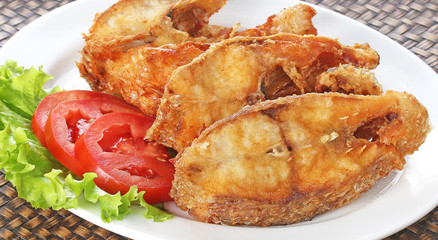 Fish dish - fried fish fillet with vegetables