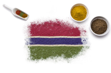 Spices forming the flag of Gambia.(series)