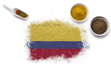 Spices forming the flag of Colombia.(series)