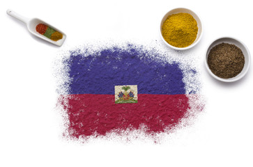 Spices forming the flag of Haiti.(series)