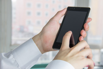 man using mobile smartphone