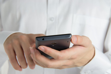 man using mobile smartphone