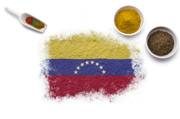 Spices forming the flag of Venezuela.(series)