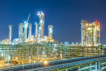 Beautiful twilight of refinery plant