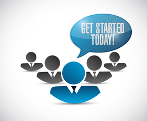 get started today people message illustration