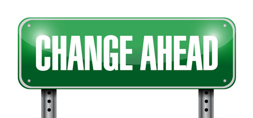 change ahead road sign illustration design