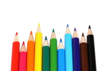 Coloring Pencils on White Background