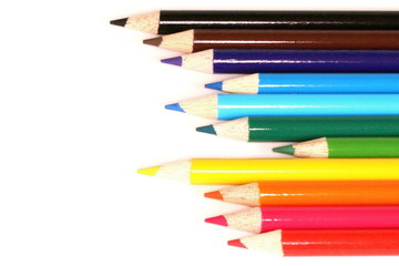 Coloring Pencils on White Background