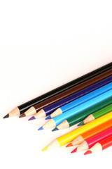 Coloring Pencils on White Background