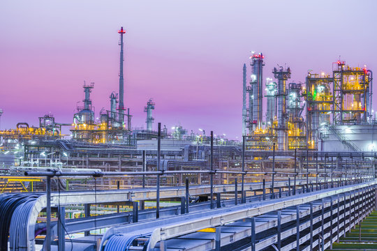 Twilight of industrial petroleum plant