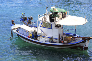 Fototapeta na wymiar Fishing Boat in the Aegean Sea.