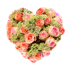 Isolated Summers flowers heart floral collage concept