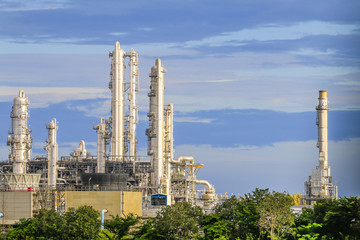 Petroleum plant with sky