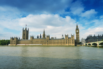 Fototapeta na wymiar Magnificence of Westminster Bridge and Houses of Parliament, Lon