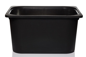 Black Plastic box in White background
