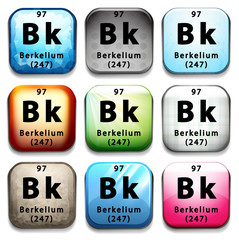 A button showing the element Berkelium