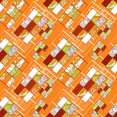 Abstract seamless patchwork pattern texture background