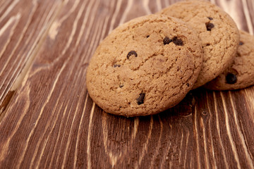 oat cookies on wooden table