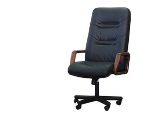 Obraz premium Modern office chair from black leather. Isolated
