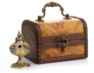 chest and aladin lamp