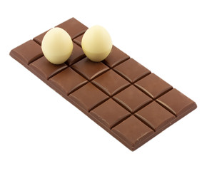 Chocolate bars isolated on white background
