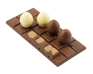 Chocolate bars isolated on white background