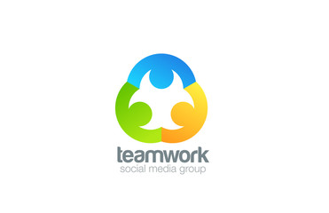 Social Logo design vector template. Teamwork logotype