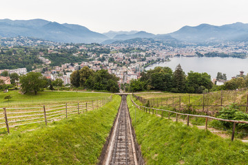Fototapeta na wymiar Lugano city and lake