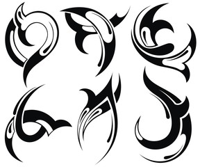 Stylish set with tribal tattoo elements