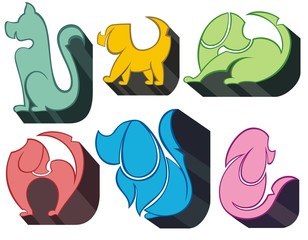 Dog Icon Symbol Set